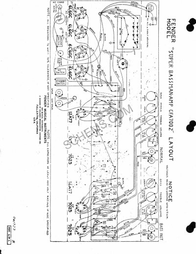 Fender Bassman Super schematic page 3 of 3